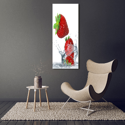 Acrylbild vertikal Erdbeeren