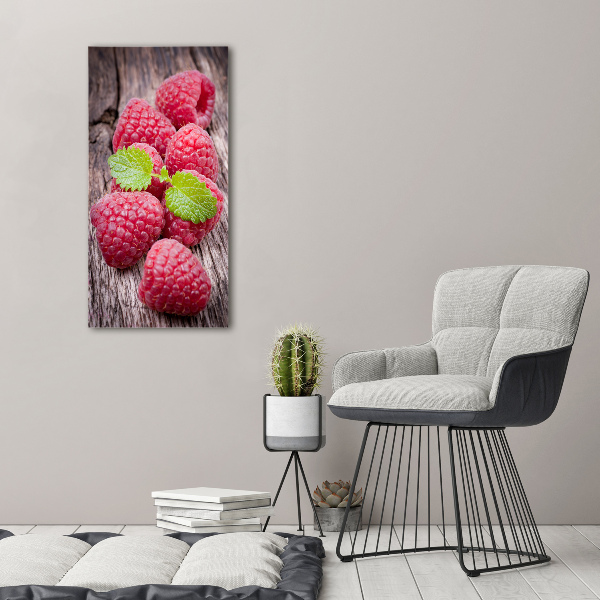 Bild auf Acrylglas vertikal Himbeeren