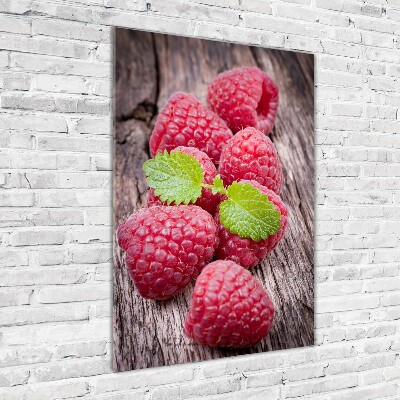 Bild auf Acrylglas vertikal Himbeeren