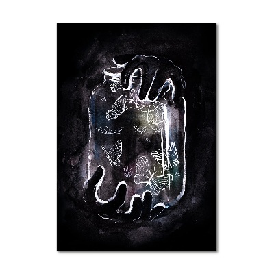 Bild auf Acrylglas vertikal Schmetterlinge im Glas