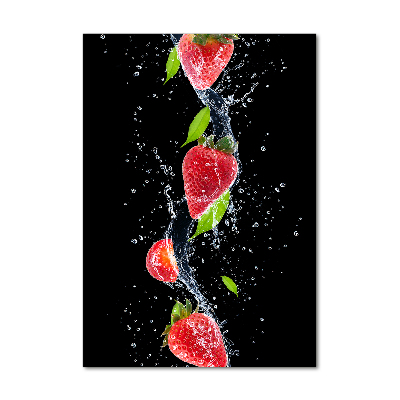 Plexiglasbilder vertikal Erdbeeren