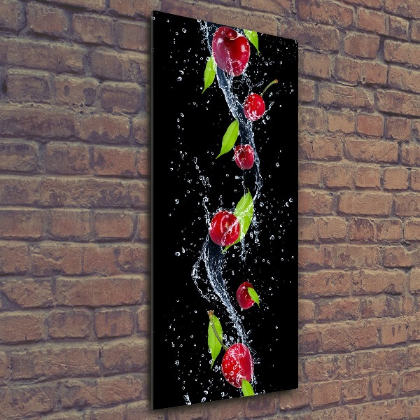 Modernes Acrylbild vertikal Kirschen