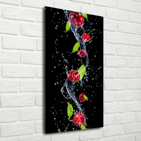 Modernes Acrylbild vertikal Kirschen
