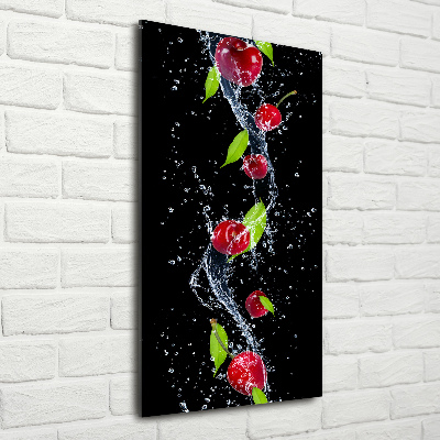 Modernes Acrylbild vertikal Kirschen