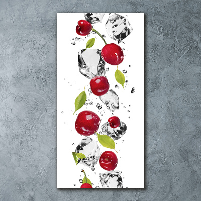 Acrylbild vertikal Kirschen und Wasser