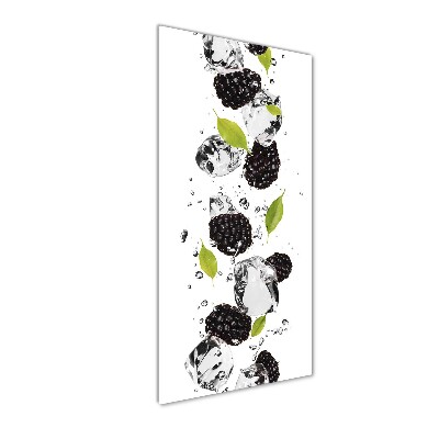Bild auf Acrylglas vertikal Brombeeren und Wasser