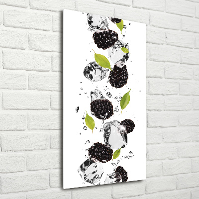 Bild auf Acrylglas vertikal Brombeeren und Wasser
