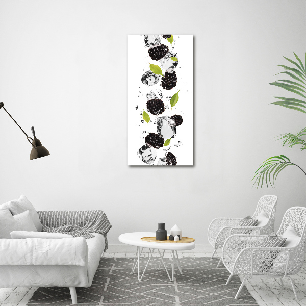 Bild auf Acrylglas vertikal Brombeeren und Wasser