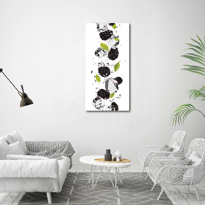Bild auf Acrylglas vertikal Brombeeren und Wasser