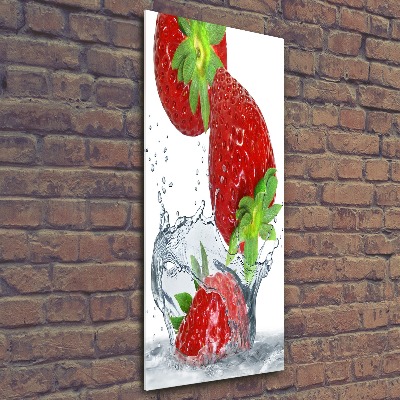 Acrylbild vertikal Erdbeeren