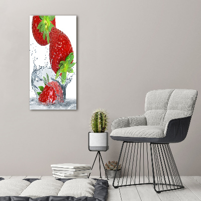 Acrylbild vertikal Erdbeeren