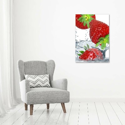 Acrylbild vertikal Erdbeeren