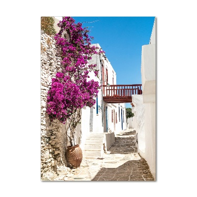 Modernes Acrylbild vertikal Griechische Straßen
