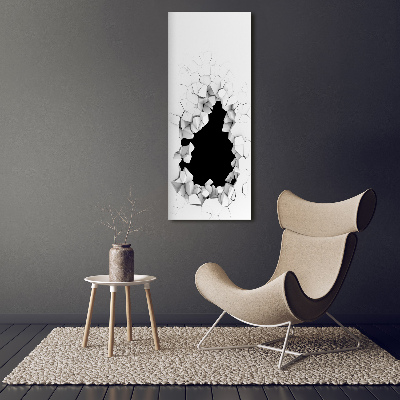 Modernes Acrylbild vertikal Loch in der Wand