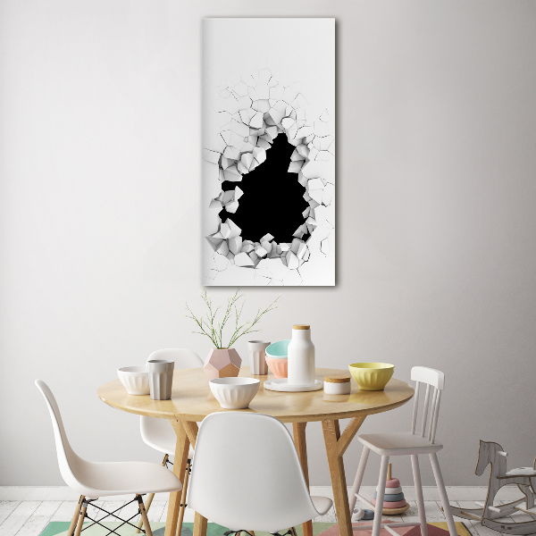 Modernes Acrylbild vertikal Loch in der Wand
