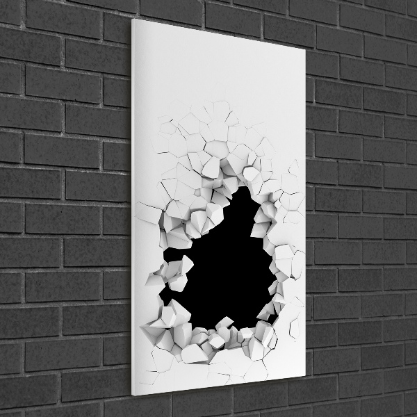Modernes Acrylbild vertikal Loch in der Wand