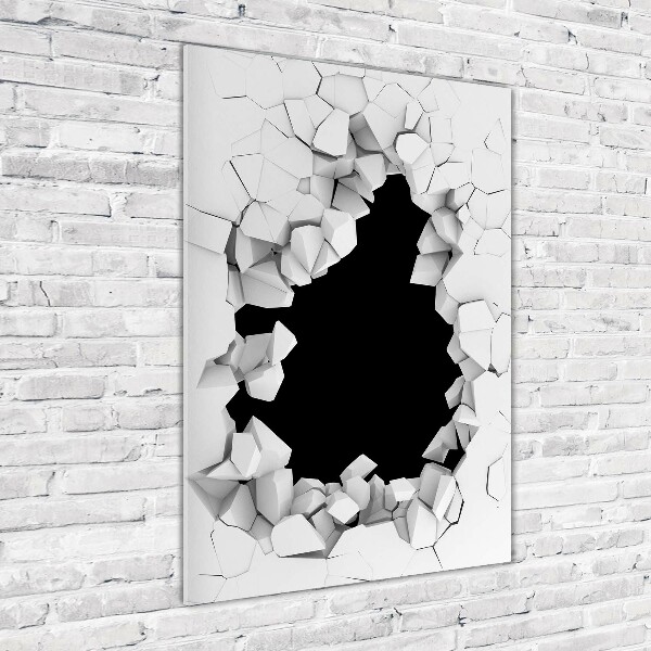 Modernes Acrylbild vertikal Loch in der Wand