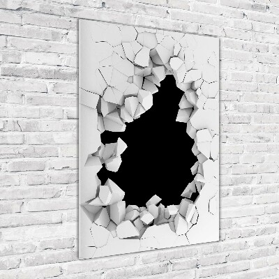 Modernes Acrylbild vertikal Loch in der Wand
