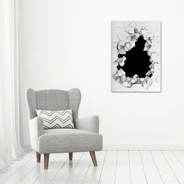 Modernes Acrylbild vertikal Loch in der Wand