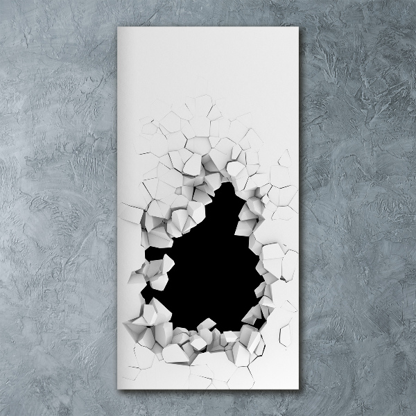 Modernes Acrylbild vertikal Loch in der Wand