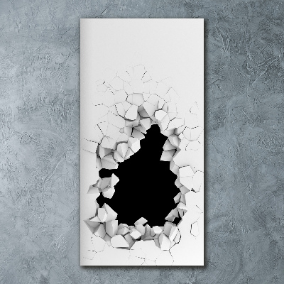 Modernes Acrylbild vertikal Loch in der Wand