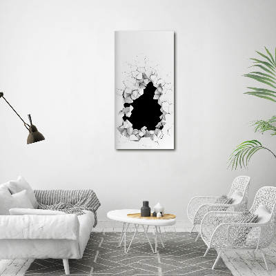 Modernes Acrylbild vertikal Loch in der Wand