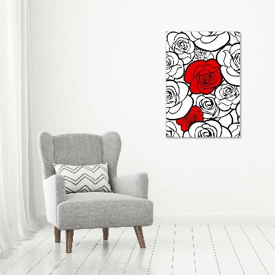 Acrylbild vertikal Rosen