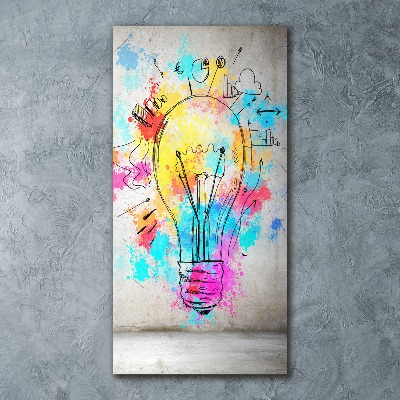 Plexiglasbilder vertikal bunte Glühbirne