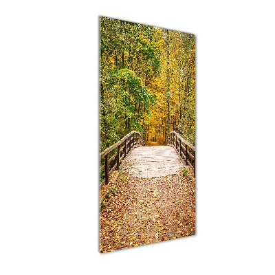Modernes Acrylbild vertikal Wald im Herbst