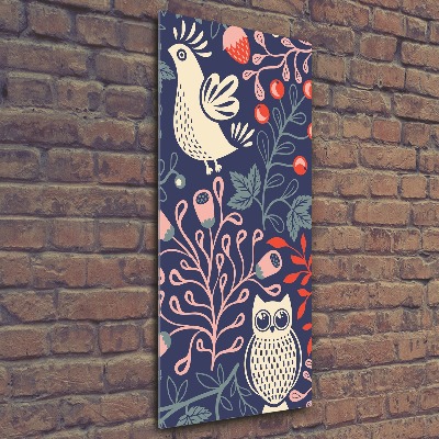 Plexiglasbilder vertikal Hahn, Henne, Eule