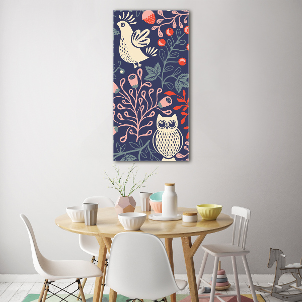 Plexiglasbilder vertikal Hahn, Henne, Eule