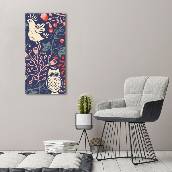 Plexiglasbilder vertikal Hahn, Henne, Eule