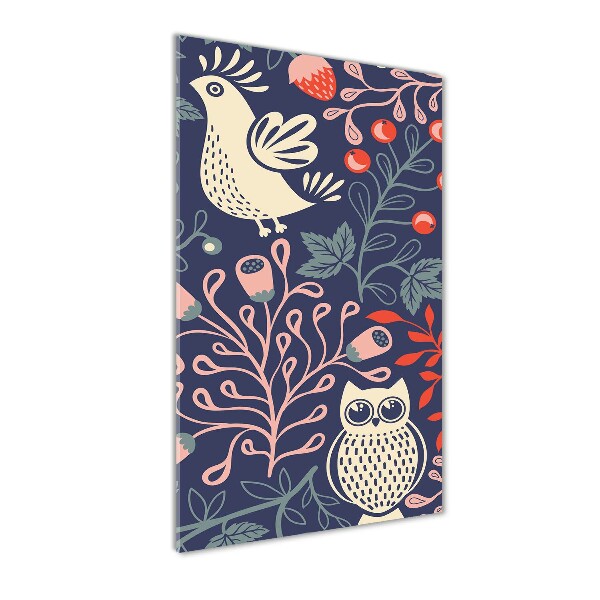 Plexiglasbilder vertikal Hahn, Henne, Eule