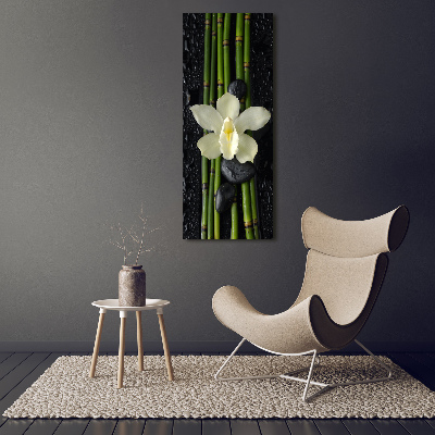 Acrylbild vertikal Orchidee und Bambus