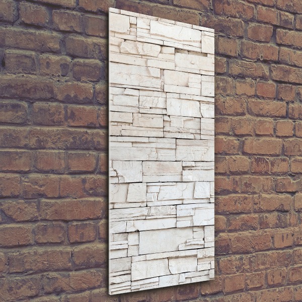 Modernes Acrylbild vertikal Steinmauer