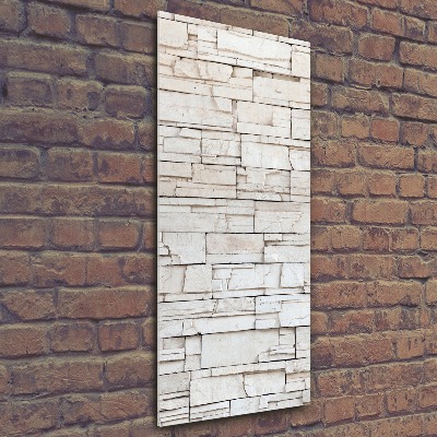 Modernes Acrylbild vertikal Steinmauer