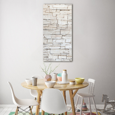 Modernes Acrylbild vertikal Steinmauer