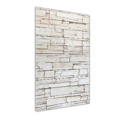 Modernes Acrylbild vertikal Steinmauer