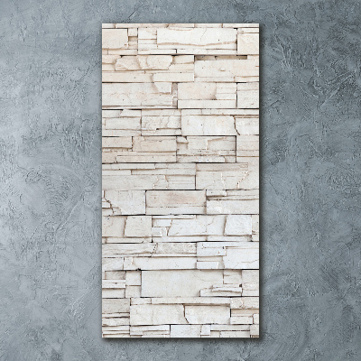 Modernes Acrylbild vertikal Steinmauer