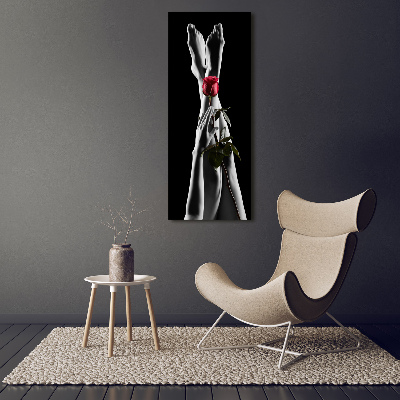 Modernes Acrylbild vertikal Rose und Füße