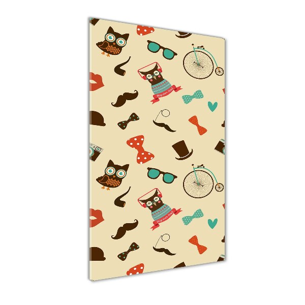 Modernes Acrylbild vertikal Eulen-Fahrradbrille