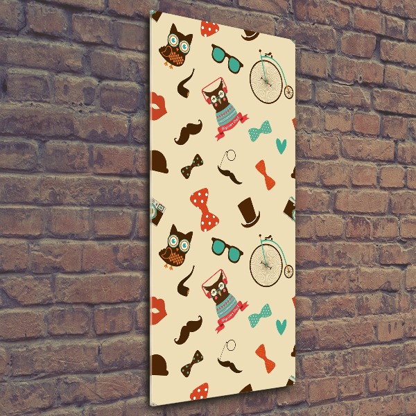 Modernes Acrylbild vertikal Eulen-Fahrradbrille