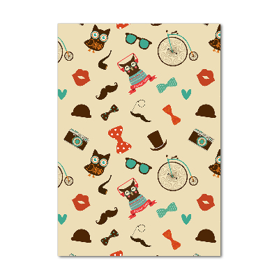 Modernes Acrylbild vertikal Eulen-Fahrradbrille