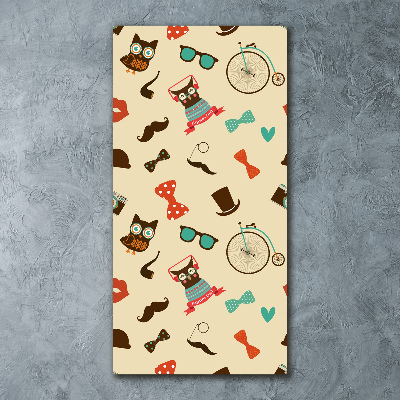 Modernes Acrylbild vertikal Eulen-Fahrradbrille