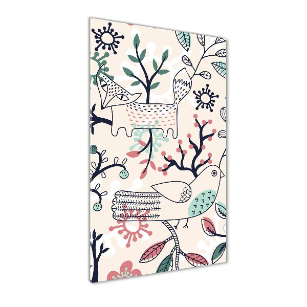 Bild auf Acrylglas vertikal Tiere und Blumen