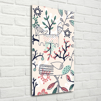 Bild auf Acrylglas vertikal Tiere und Blumen