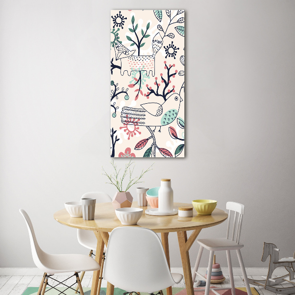 Bild auf Acrylglas vertikal Tiere und Blumen
