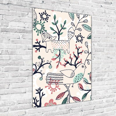 Bild auf Acrylglas vertikal Tiere und Blumen