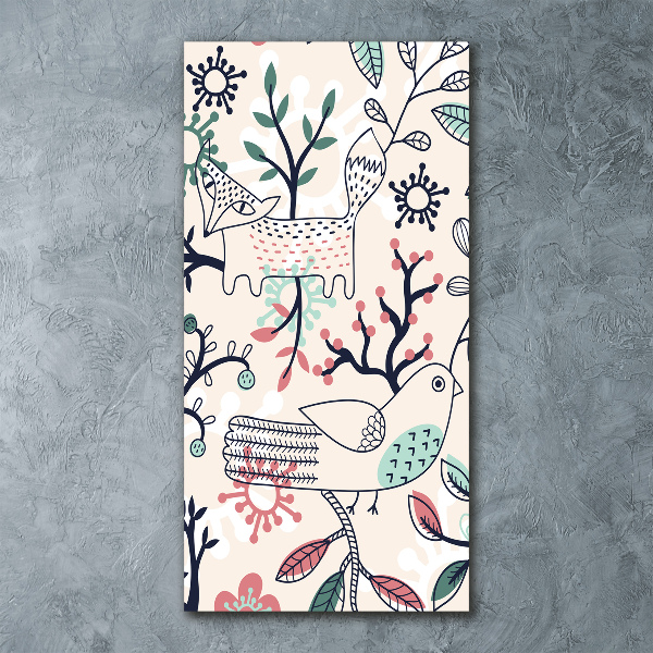 Bild auf Acrylglas vertikal Tiere und Blumen