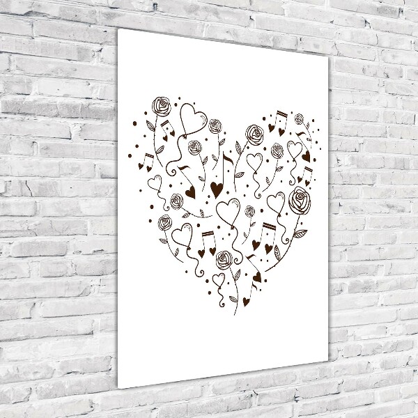 Bild auf Acrylglas vertikal Herz